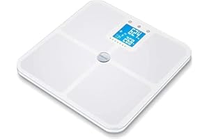 Beurer BF 950 Pèse-Personne Impédancemètre Blanc - Balance de Diagnostic Moderne - avec Mode Grossesse - 8 mémoires utilisateurs - avec Affichage des calories Amr/Bmr et Mesure de Graisse Corporelle