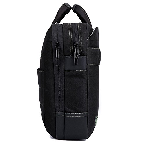 BRINCH Laptop Tasche, Nylon Gewebe Messenger Bag 17,3 Zoll leicht Henkeltasche Stoßfest Umhängetasche mit Schulterriemen für 17 – 17,3 Zoll Laptop / Notebook / MacBook / Ultrabook / Chromebook,Schwarz-Rot - 9