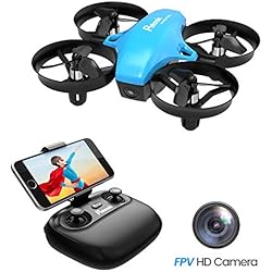 Potensic Drone avec caméra Mini Avion avec télécommande Drone avec WiFi caméra A20W Fonction de Suspension Altitude caméra, adapté aux débutants, Cadeau de Noël (Bleu)