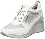 Leichte Laufsohle Mustang Damen 1319-301-121 Sneaker, Weiß (Weiß/Silber 121), 37 EU