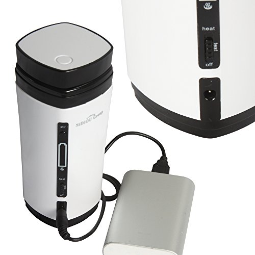 Sidiou Group Automatische Rühren nachladbare USB-Stromversorgung Beheizte Warmer Kaffee Wasser-Getränk-Cup Getränke Tee Heizung Tasse 130ml (weiß) - 6