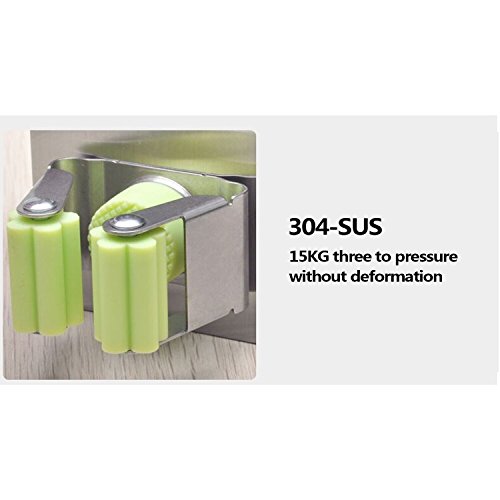 qobobo® 1St. Besenhalter selbsthaftend Werkzeughalter Befestigen ohne Bohren, rostfrei Edelstahl - 4