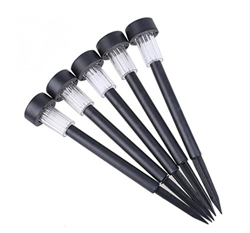 HHD® Solarleuchten garten LED, Solarbetriebene LED, Gartenbeleuchtung Solar 5er-Set Wasserdicht Gartenleuchte Solarlampe aus Edelstahl, Wegeleuchten 7 Farben und 3 Beleuchtungsmodus mit Erdspieß für Garten Balkon und Terrasse - 6