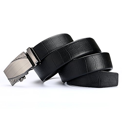 VRLEGEND Herren Gürtel Ledergürtel Büffelledergürtel mit Automatik Schnalle 125cm Lange - 3