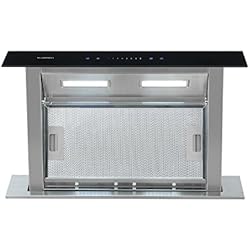 Klarstein Royal Flush - Hotte aspirante à courant descendant, 60 cm, Puissante, Fonctionnelle, 430 m³/h, Éliminant les odeurs, 4 niveaux, Minuterie d'extinction, Noir