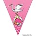 Produktbild Wimpelkette zur Geburt - in rosa Baby Girl mit Storch