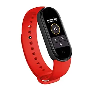 Techking M6 Smart Watch Band Fitness Heart Rate with Activity Tracker Waterproof Like Steps Counter, Calorie Counter, BP Touchscreen-Red