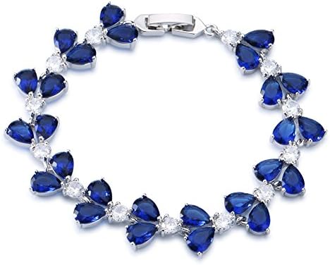 Yingbo Charming Rose Gold Plated Pink lovely Flower Chian Bracelet for Ladies Women Girls Wedding Christmas Gift Rose Gold Colour