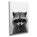 Produktbild Raccoon Portrait - Kunstdruck auf Leinwand (50x75 cm) zum Verschönern Ihrer Wohnung. Verschiedene Formate auf Echtholzrahmen. Höchste Qualität.
