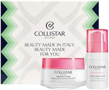 Collistar Cofanetto Regalo Donna Viso IDROATTIVA+, Crema Idratazione Profonda 50ml + Hydro-Gel Contorno Occhi 15ml, Idratazione fino a 100H, Anti-Inquinamento, 100% Vegan