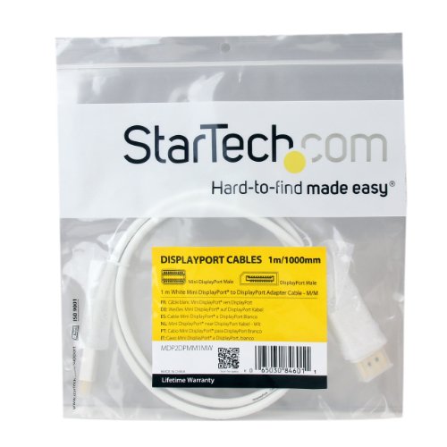 StarTech 1m Mini DisplayPort 1.2 auf DisplayPort Adapterkabel – mDP zu DP 4k x 2k Kabel – St/St – Weiß - 4