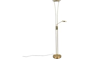 LED Lámpara de pie 'Eda' (Moderno) en Dorado hecho de Metal e.o. para Salón & Comedor (2 llamas,) de Lindby | lámpara LED de pie, lámpara de pie, lámpara de pie