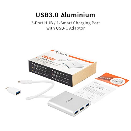 alxum Aluminium mehrere 4 Ports USB 3.0 HUB mit der U89 USB 3.1 Gen. 1 (kompatibel mit Thunderbolt 3) Adapter Konverter für usb-c Gerät 30,5 cm neuen MacBook, Chromebook Pixel, iMac, Oberfläche, Lenovo Yoga - 7