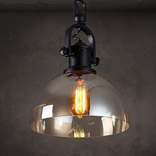Preisvergleich Produktbild Die Erntesaison - Retro Industrielle Ankerwinde Einzelkopfbedarf Kronleuchter Restaurant Bar Cafe Transparentes Licht Bar CafeE27 (schwarz)