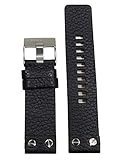 Diesel Uhrband Wechselarmband LB-DZ1717 Original Ersatzband DZ 1717 Uhrenarmband Leder 24 mm Schwarz
