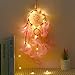 Produktbild bloatboy Feder Dream Catcher mit 20 LED-Leuchten, Handgemachte Traumfänger Anhänger Lichterkette, Girl Nachtlicht Raumdekoration Room Home Decor Anhänger (Rosa)