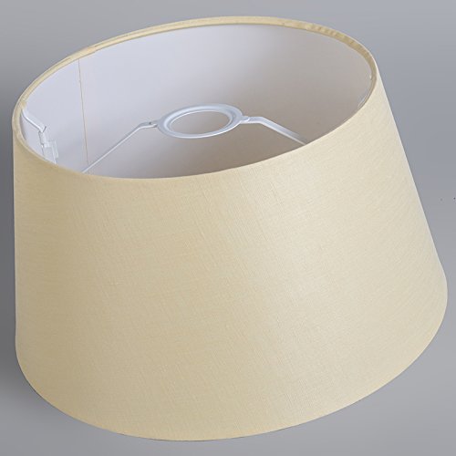 QAZQA Leinen Lampenschirm 32cm rund DS E27 leinen creme , Rund konisch Schirm Pendelleuchte, Schirm Stehleuchte, - 4