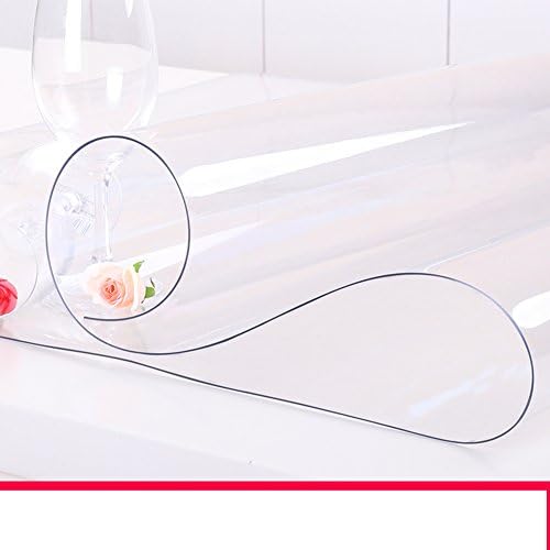 Tablecloth [soft glass] Pvc table cloth [waterproof] Burn-proof Oil-proof Disposable Transparent Pad Plastic Dining desk mats Tea table mats Crystal plate-A 80x80cm(31x31inch)