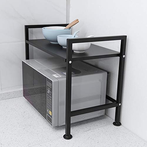 Küchenregal, Edelstahl Bäckerregale Schwarz Mikrowellenständer