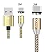 Price comparison product image Ugi Magnetic Type Charging Cable with Metal Plug LED Light ¨ C Braided USB C ¹ R Samsung S8, Xiaomi Mi, Nintendo Switch, Google Nexus 5/6/Max2/Mix/Mix2 6P &), 1mGold+2mRose Gold