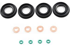 YUCKMZ Kit de joints d'injecteur d'injecteur de carburant 1378433 compatible avec Ford Transit MK7 2.2 2.4 3.2 TDCi Citroen Relay Peugeot Boxer 1372494 1495919 1378432