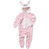 Pyjama Combinaison Fille Animal Crazy Polaire Douillet Ultradoux Lama - Rose - 6/7 Ans