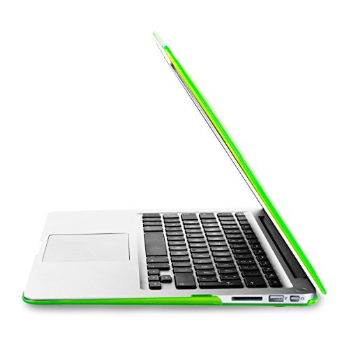 kwmobile Crystal Hülle für Apple MacBook Air 13″ (ab Mitte 2011) Hard Case – dünne durchsichtige transparente Schutzhülle Cover Tasche Neon Grün Transparent - 3