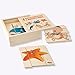 Produktbild DIDA - vereinfachter Puzzle Set, 6 Tiere aus 4 Holzfliesen - 24 Teile in Einer Holzbox.