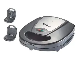 SKY LINE Slice 2 in 1 Detachable Non Stick Coating Plate, Sandwich Maker VTL-888- (Black)