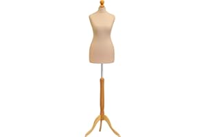ACE OF SPACE Female Tailors Dummy Size 6/8 Dressmakers Fashion Mannequin Students Cream With Lightwood Stand