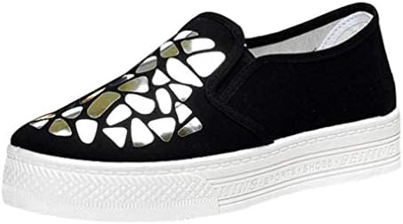 DAYSEVENTH Ladies Sequined Shoes Casual Sports Muffin Shoes Shallow Falt Slip On Canvas Shoes
