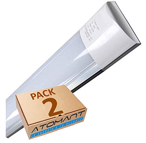 2x écran lumineux, 40 W 120 cm, étanche à la poussière, blanc froid (6500K), équivalent à 2 tubes fluorescents Tube à leds à lumière froide de 3300 lumens.