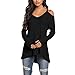 Produktbild ABsoar Blusen Damen Langarmshirt V-Ausschnitt T-Shirt Langarm Schulterfrei Shirt Pullover Sommerhemd Blusenshirt Oberteile