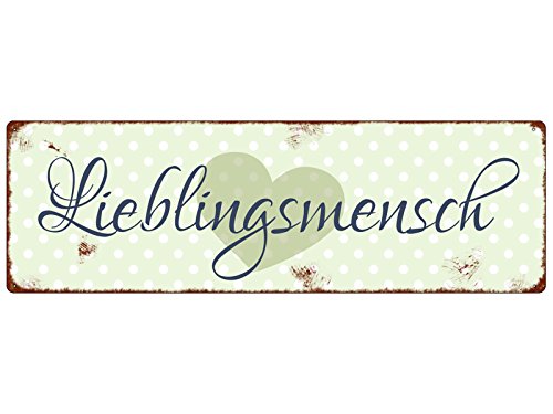 METALLSCHILD Shabby Vintage Blechschild LIEBLINGSMENSCH