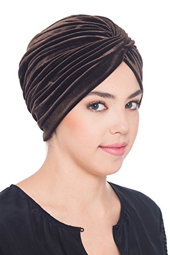 Velour Fabric Cross Turban (Mocha)