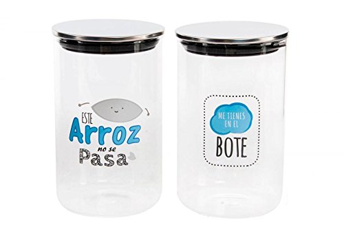 Juego de 2 Botes de cocina cristal vintage para decoración Factory 1L