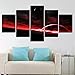 Produktbild CQMEI Druck Auf Der Leinwand, Hd Druck In Leinwandrahmen Dekoriert Familienzimmer 5 Stücke Red Abstract Planet Und Meteor Malerei Wandkunst Modulare Poster Bild