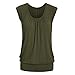 Produktbild JURTEE Sommer Baumwolle Rundhals Solid Kurzarm T-Shirt Top Bluse Tank Crop Tops OberteileArmeegrün,Large