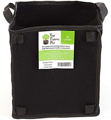 The Fabric Pot Hydroponics Fabric Pot Breathable Pots Container Grow Bag Plant Litre UK (12L, Black Square)