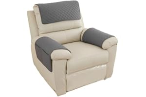 Granvoo Sesselschoner 1 Sitzer, Wasserdicht rutschfest Sesselbezug, Sesselbezug Mit Taschen Für Fernsehsessel, Sesselschoner Sesselauflage Relax für Sofa, Stuhl (Dunkelgrau)