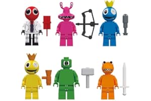 DLISHKA Rainbow Friends Figures Model Toys,Horror Friends Building Sets Regalo para Los Fans del Juego Lindo Kit De Decoración De Escritorio para Adultos,Juguetes De Navidad Regalo para Niños. (89211-6pcs)