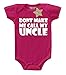 Don't Make Me Call My Uncle Print Cerise & White 3 - 6 Months