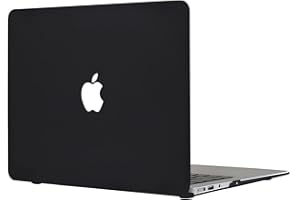 TECOOL Coque Compatible avec Ancien MacBook Air 13 Pouces 2010-2017 (A1466 1369), Coque Rigide de Protection en Plastique Fine, Noir