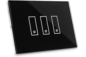 iotty i3 PLUS interruttore wifi smart per luci e cancelli, placca touch in vetro retroilluminato, sensori temperatura e luminosità, monitoraggio consumi e controllo qualità dell'aria esterna