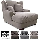 Besonders hoher Sitzkomfort durch Wellenunterfederung, Silikonkugeln und Schaumstoffstäbchen im Sitz, Vollschaum-Polsterung in der langen Lehne und zwei weiche Zierkissen