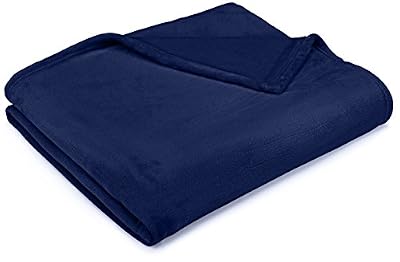 AmazonBasics Plaid en peluche effet velours Pour le canapé Bleu marine
