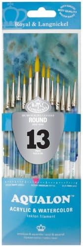Aqualon Royal and Langnickel Short Handle Paint Brush Set, Round, 13-Piece by Aqualon