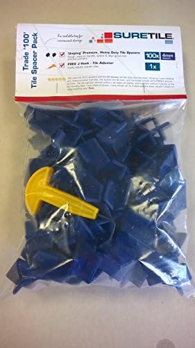 TILE SPACER TRADE PACK DEAL incl - 100 X TOP QUALITY TILE SPACERS + FREE J-HOOK (4MM)