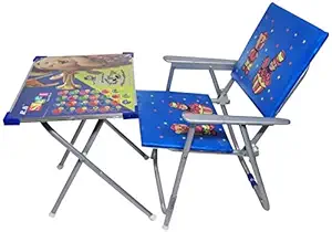 AVANI METROBUZZ Kids Study & Play Wooden Adjustable Folding Printed Table and Chair Set for (2 to 6 Year Old) Girls and Boys Baby - (Design 11)