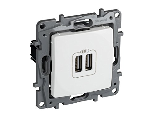 Legrand, Enchufe USB pared doble, NILOE, Blanco